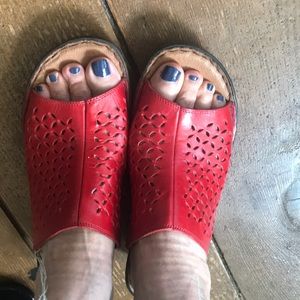 Josef Seibel Red Leather Open toes shoes